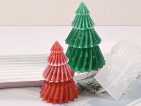 Molde silicona arbolito Navidad rayado 